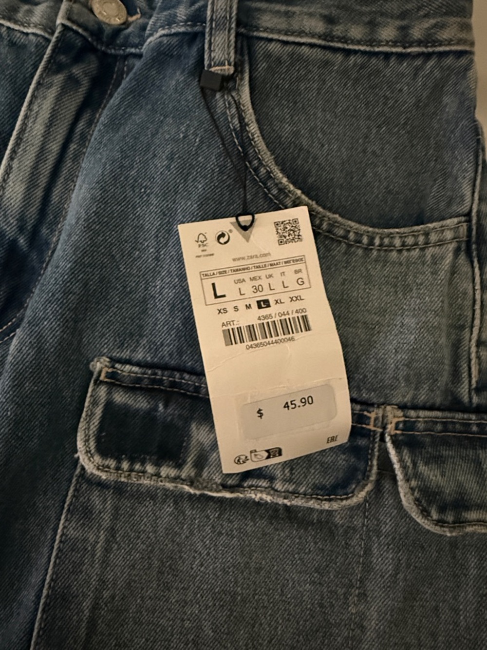 Zara Denim Mini Skirt with Front Pockets - Blue - Picture 2 of 4